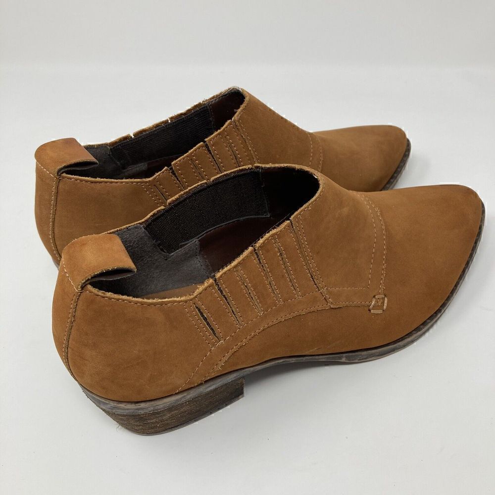 Steve Madden Womens Auckland Brown Leather Booties Cuban Heel Pull On 6M